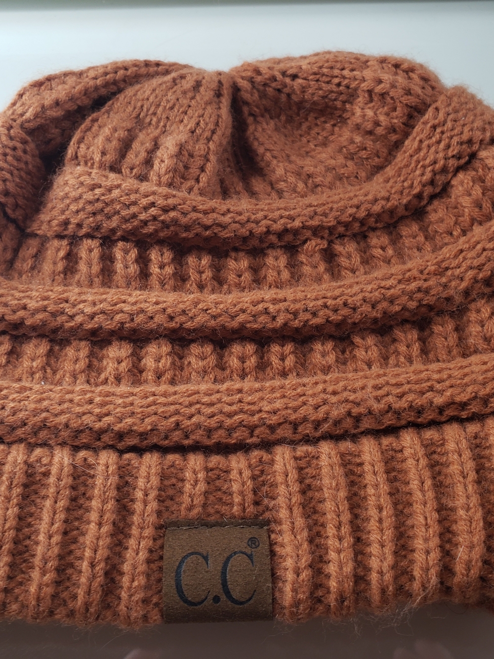 C.C Knit Beanie in Copper Brown